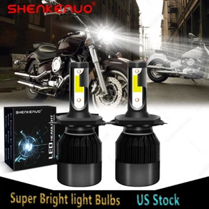 2 6000K LED headlight bulbs for 1999-2009 Yamaha V-Star 1100 Custom replaces 12v - Picture 1 of 12
