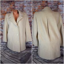 Herman Kay Medium Wool Coat Neutral Button Front Jacket Coat