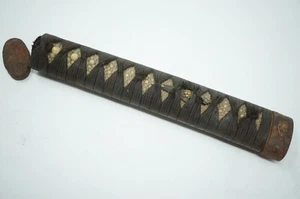 Mango de espada japonés Wakizashi original antiguo Tsuka de Japón 0428F2 - Imagen 1 de 12