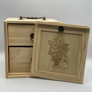 Wandelbare Aufbewahrungsbox für ätherische Öle mit 2 Schubladen Naturholz Organizer & Etiketten - Bild 1 von 16