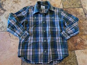 Size 8 Peek Plaid Flannel Long Sleeve Polo Shirt - Picture 1 of 4