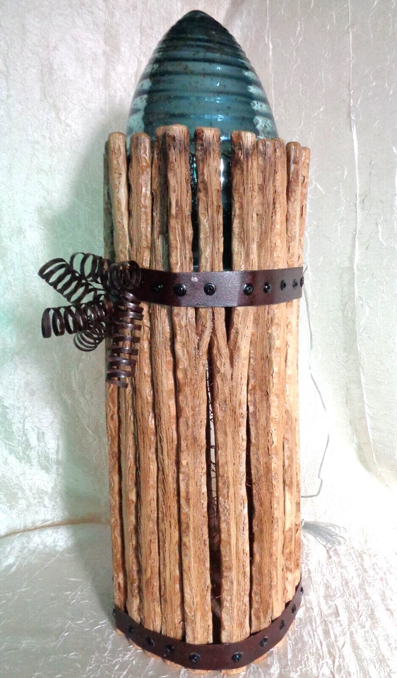 Saguaro Cactus Wood Ribs Hand Crafted Unique Floor Table Lamp   26" Tall  9" Dia - Image 1 of 4