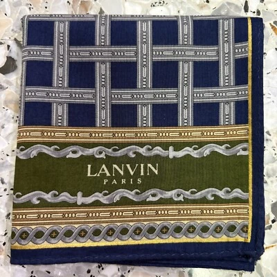 LENÇO MASCULINO AZUL VERDE ARTE TECIDO XADREZ CLÁSSICO ALGODÃO BOLSO QUADRADO 19"#M245 - Imagem 1 de 3