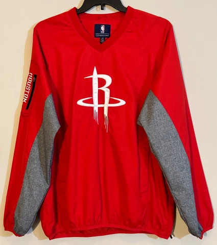 Houston Rockets Wind Jacket Men’s size Large Red NBA Windbreaker Cover