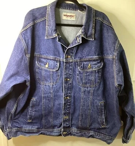 Wrangler Jacket Rugged Wear Unlined Blue Denim Coat RAL08DM Men's Size 4XL Vtg. - Picture 1 of 14