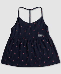 $150 Roxy Big Girls Kid's Blue Printed V-Neck Logo Camisole Top Size 16/XXL - Picture 1 of 2