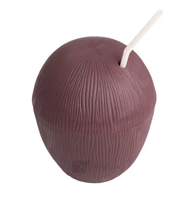 Luau Party Supply Realistic Plastic Coconut 5.25" Reusable Drink Cup, Brown - Image 1 of 3