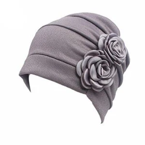 HONENNA Chemo Turban Headband Scarf Beanie Cap Hat for Cancer Patient (Gray) - Picture 1 of 2