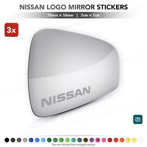 3x PEQUEÑAS pegatinas de espejo con logotipo de Nissan calcomanía de vinilo para automóvil Qashqai Juke X-Trial Micra - Imagen 1 de 9