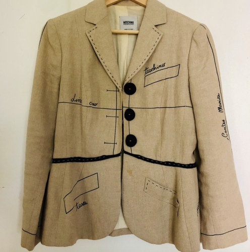 Rare Moschino Cheap and Chic Milano Blazer from 1988 Seamstress Handwriting cool