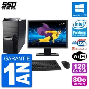 PC Tour Lenovo M91p Ecran 27" Intel G630 RAM 8Go SSD 120Go Windows 10 Wifi - Photo 1/3