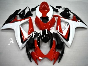 White Red ABS Injection Mold Bodywork Fairing Kit for GSXR600 GSXR750 2006 2007 - Picture 1 of 7