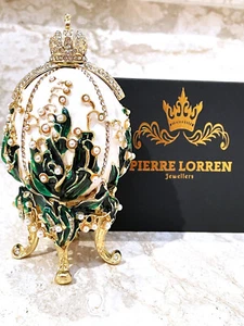 Antique Imperial Faberge egg Style Austrian Crystal Diamond Gold decor Fabergé - Picture 1 of 15