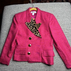 Vintage Christian Dior Pink Blazer Ladies Size 12 Made In USA - Picture 1 of 11