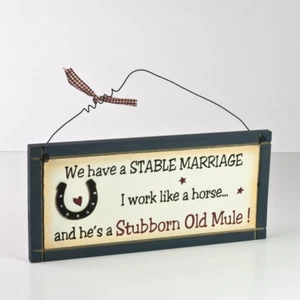 Stable Marriage - Wooden Home Decoration Hanging Wall Sign Gift Birthday Present - Picture 1 of 1