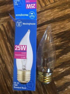 WESTINGHOUSE 25W Bent Tip Cl Ceiling Fan New Decorative Type Ca Get 4 Bulbs - Image 1 of 2