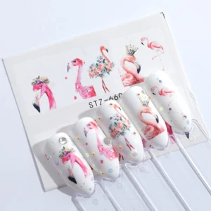 Adesivi Nail Art Decalcomanie Trasferimenti Estate ROSA Fenicotteri Floreali (660) - Foto 1 di 2