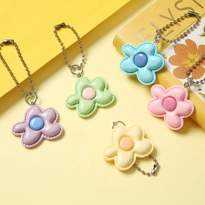 PU Leder Blume Schlüsselanhänger Autoschlüssel Handtasche Anhänger - Bild 1 von 4