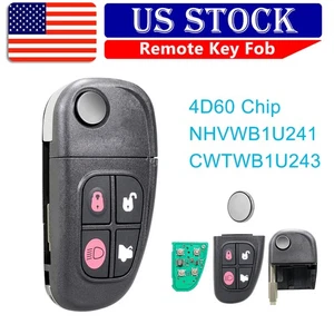 Replacement for 2001-2008 Jaguar XJ8 S-Type 2002-2008 X-Type Flip Remote Key Fob - Picture 1 of 9