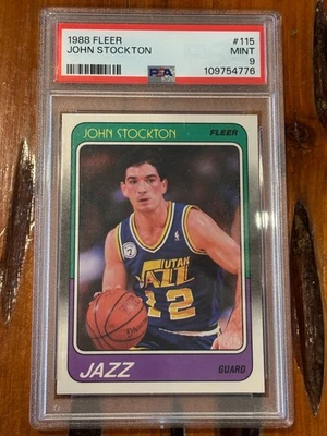 Fleer John Stockton Rookie 1988 #115 PSA 9 como nuevo Foto 1 de 2