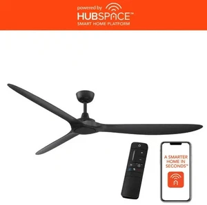 Home Decorators Tager 72 in. Indoor/Outdoor Matte Black Ceiling Fan with Remote - Picture 1 of 3
