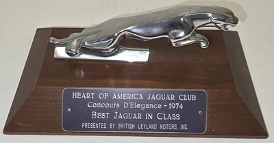 1974 Jaguar Car Hood Emblem Trophy Best In Class Concours D'Elegance Leyland INC - Image 1 of 4