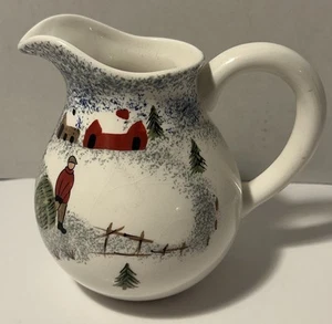FOLKCRAFT STONEWARE Winterside Tea/coffee Pitcher  Vintage Rare! - Picture 1 of 9