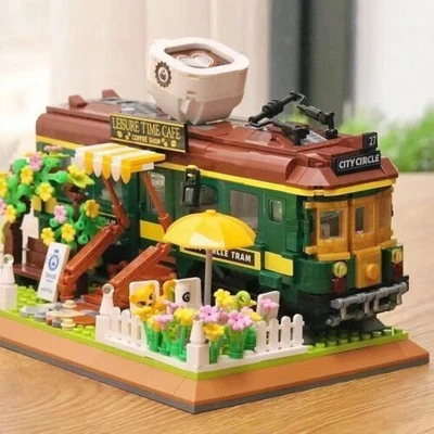 Expert MOC MINI Train Coffee House Modular Building Blocks Sets Bricks Kids Toys - Image 1 of 4