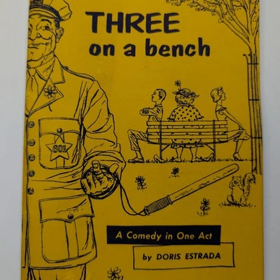 Libro de juegos de comedia TRES en un banco de la década de 1940 Doris Estrada teatro de un acto 1O Foto 1 de 4