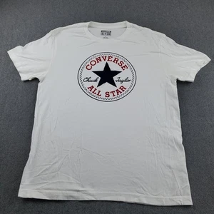 Converse All Star Shirt Mens Medium WHITE Short Sleeve Crewneck Outdoors Casual - Picture 1 of 18