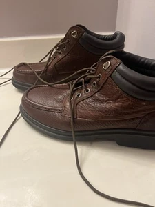 Thom McAn Boots Brown Leather Mens Size 11 Wide Hiking Working Shoes READ Defect - Picture 1 of 13