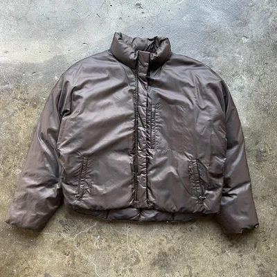 Chaqueta acolchada Ralph Lauren Sport Vintage Y2K marrón plumón de ganso para mujer corta grande Foto 1 de 4