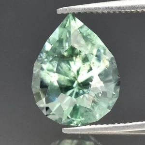 💎 2,32ct 10x7,7mm Taglio Personalizzato Berillo Verde Bluastro Naturale - Gemma Tanzania - Foto 1 di 4