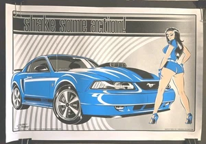 Poster Auto Stainboy 2004 Shake Some Action Mustang Blu Firmato Numerato #55/100 - Foto 1 di 6