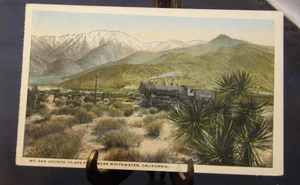 Postkarte 20er Jahre - Mt. San Jacinto Bild mit Zug im Vordergrund - Bild 1 von 2