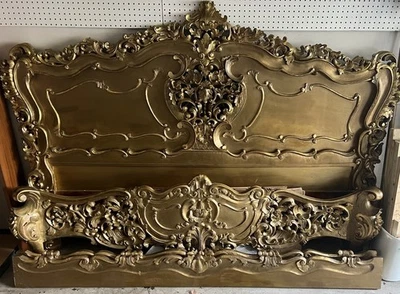 Rococó Francés - Barroco KING/CA KING ¡Cabecero Dorado, Pie de página y Aparadores! Foto 1 de 2