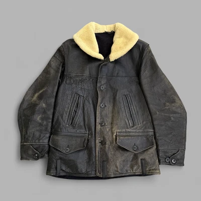 30-40's  Hercules Sears Front Quarter Horsehide Shawl Collar Car Coat Jacket - Image 1 of 4