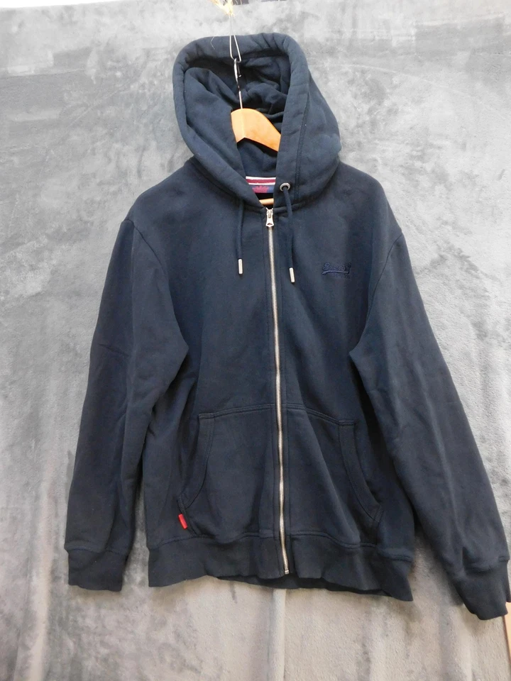 Superdry Sudadera con Capucha Athletics Para Hombre 2XL Azul Marino Cremallera Completa Forrada de Vellón M2013116A Foto 1 de 4