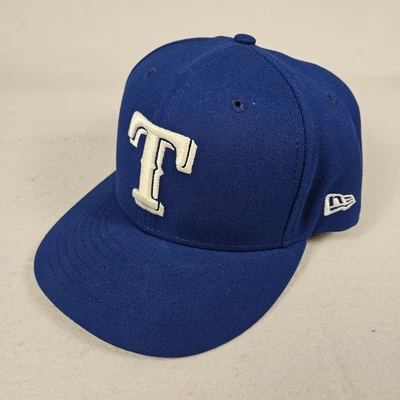 Texas Rangers New Era Royal Blue Hat Fitted Size 7 1/8 MLB 59FIFTY Baseball Cap - Image 1 of 4
