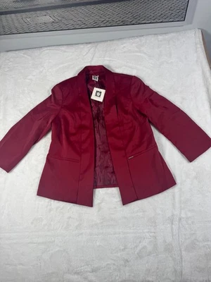 Anne Klein Open Front Women’s Blazer Titian Red Size M - Image 1 of 4