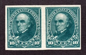 US 258P5 10c Webster Proof Pair on Stamp Paper XF OG H SCV $500 - Picture 1 of 2
