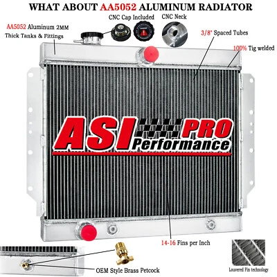 3 Row Aluminum Radiator for 1959-1960 Cadillac DeVille Eldorado 6.4L V8 US - Image 1 of 4