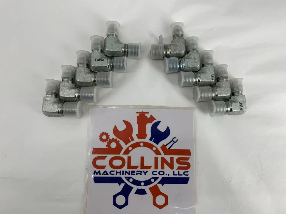 JIC #4 90 Degree Elbow 1/4″-18 NPT Hydraulic Male Adapter Lot of 10 - Image 1 of 4
