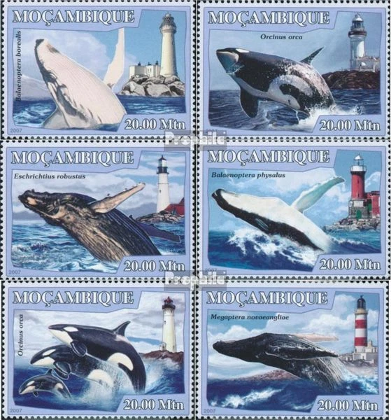 Stamps Mosambik 2007 Mi 3050-3055 (complete. issue) MNH 2007 Whales and Lighthou - Image 1 of 1