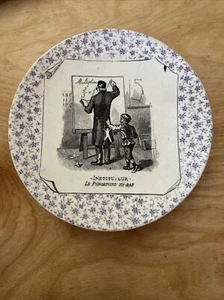 7,75"" undurchsichtig antik von Sarreguemines - Das Fegefeuer hier unten, Lehrer - Bild 1 von 3