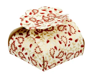 Florets Taj Paper Box 5 Pieces Ivory/Red - Picture 1 of 2