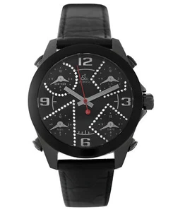 Jacob & Co 5 Time Zones JCM-2BCDA Diamonds PVD Steel 40MM Unisex Quartz Watch - Picture 1 of 7