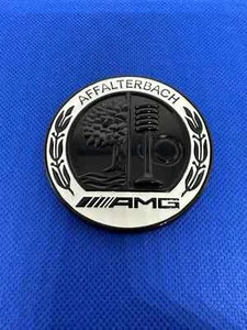 1 AMG Affalterbach Mercedes Logo Schwarz Weiß Metall 6,5cm - Bild 1 von 4