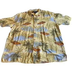 Vintage Consensus Sportswear Shirt Hawaiian Palm Trees Cars Water Size XXL - Picture 1 of 7