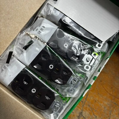 Receptáculos dúplex de hoja recta Bryant CR15B 15A grado de especificación, marrón (caja 10)🔔 Foto 1 de 4